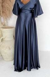 Sarena Satin Skirt - Infinity Blue
