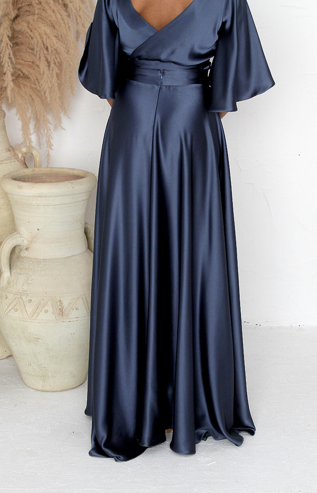 Sarena Satin Skirt - Infinity Blue