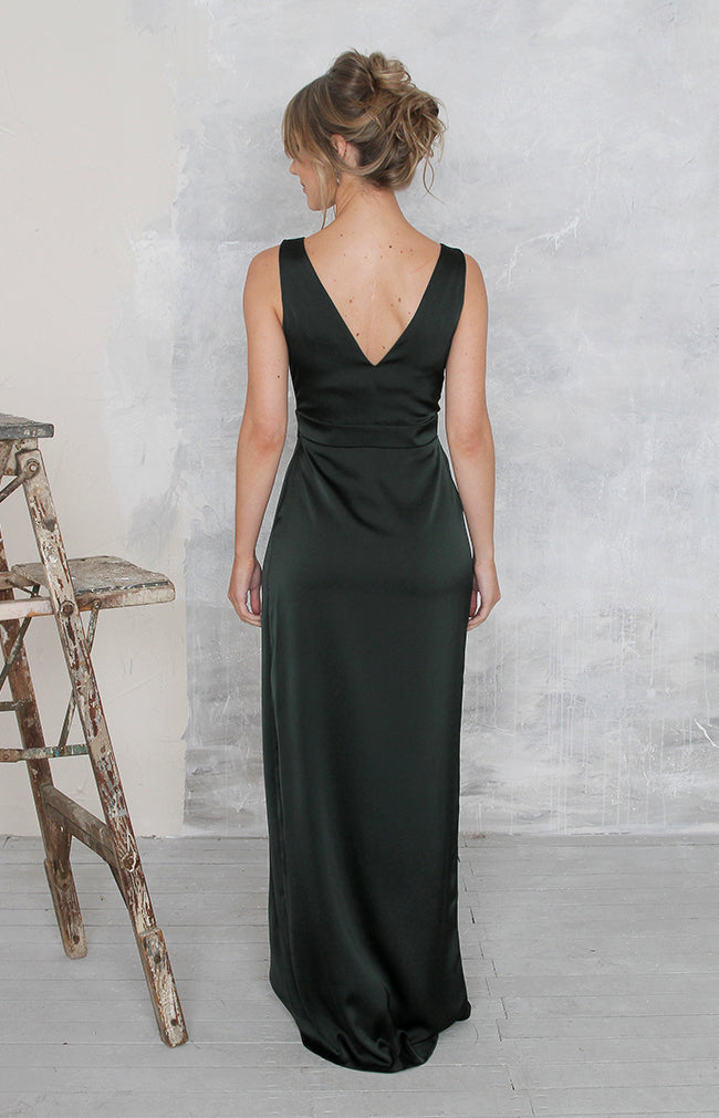 Fabia High Back Gown - Forest Green