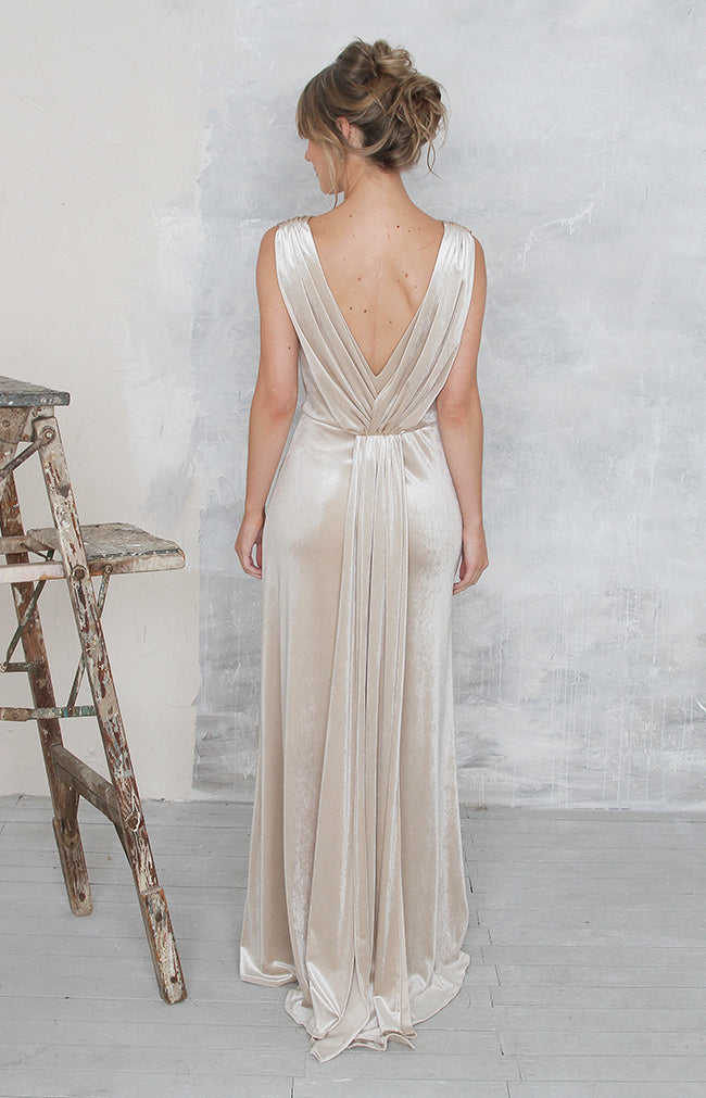 Marissa Velvet Gown - Ivory