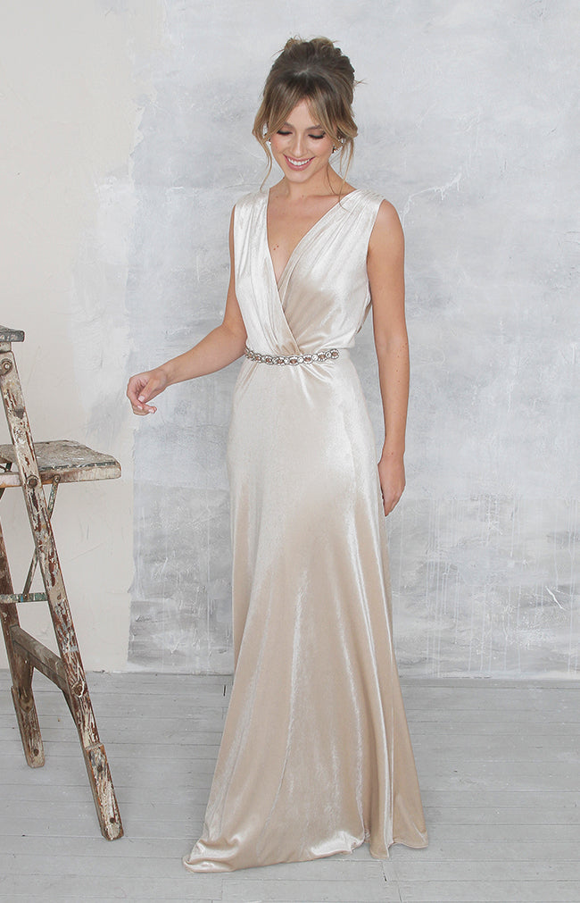 Marissa Velvet Gown - Ivory