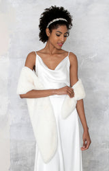 Faux fur Shawl - Ivory