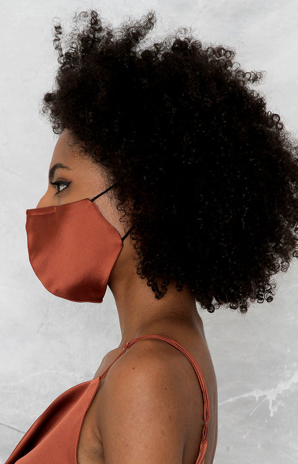 Silk Face Mask - Rust