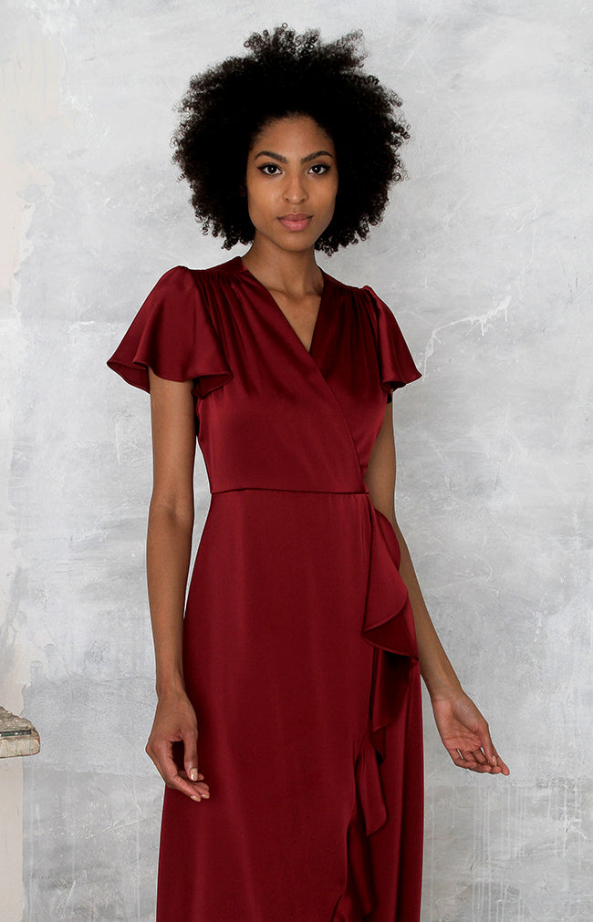 Rowe High/Low Gown - Burgundy