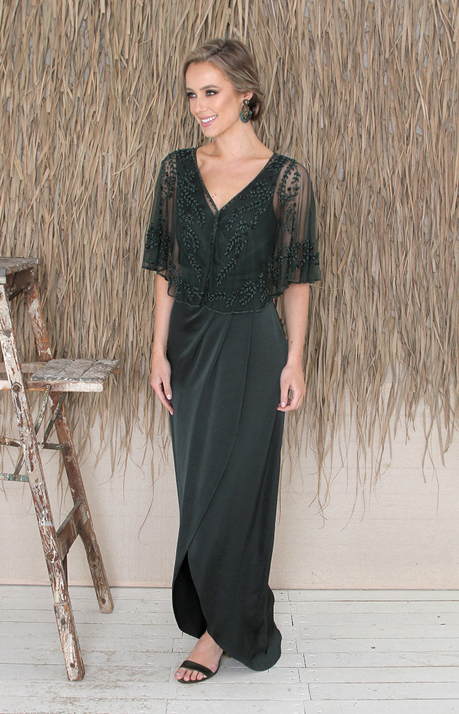 Elodie Cape - Forest Green