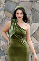 Fleur Velvet Gown - Olive