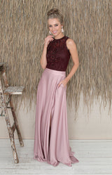 Salma Over/Under Top - Burgundy