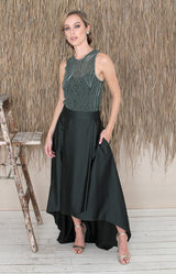 Paloma Over/Under Top - Forest Green