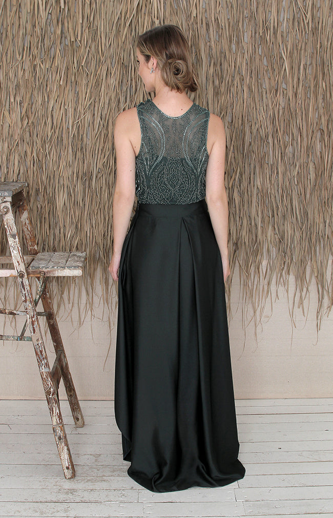 Paloma Over/Under Top - Forest Green
