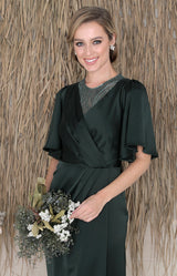 Paloma Over/Under Top - Forest Green
