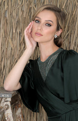 Paloma Over/Under Top - Forest Green