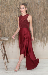 Paloma Over/Under Top - Burgundy