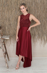 Paloma Over/Under Top - Burgundy