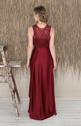 Paloma Over/Under Top - Burgundy