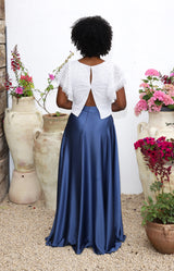 Sarena Satin Skirt - Infinity Blue