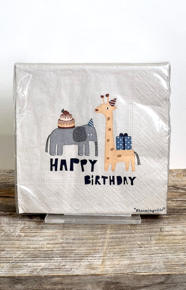 Birthday Paper Napkin - Animals