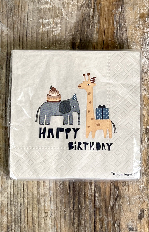 Birthday Paper Napkin - Animals