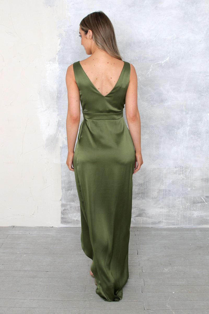 Fabia High Back Gown - Olive