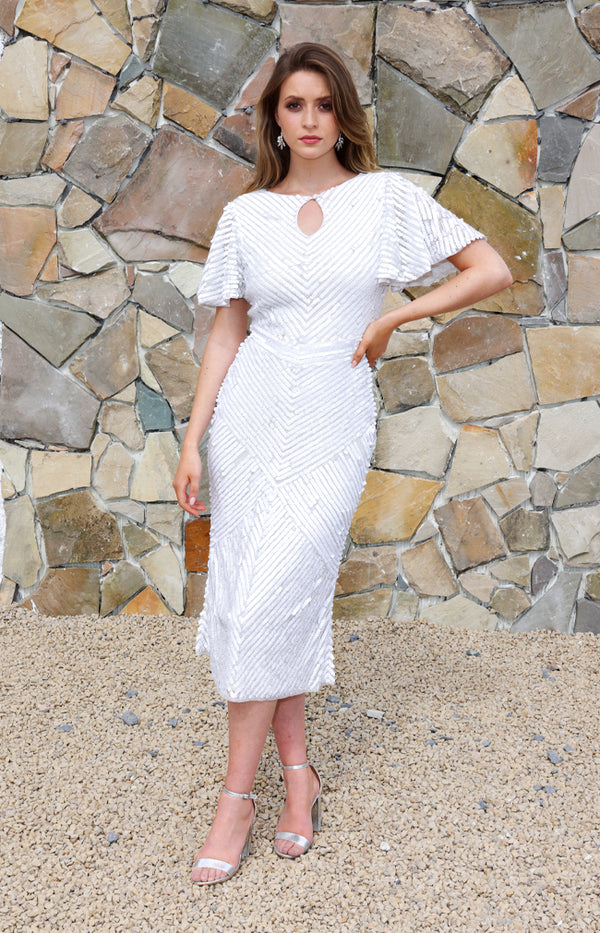 Robyn Dress (Hand Beaded) - Ivory