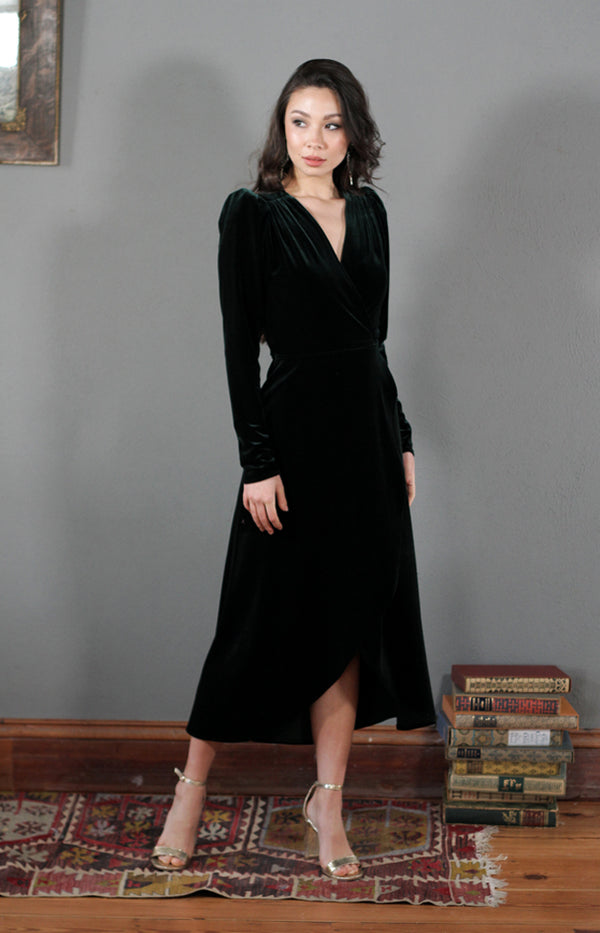 Zola Luxe Dress - Forest Green