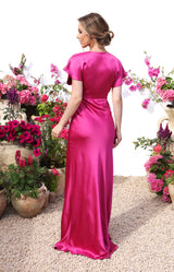 Zana Satin Gown - Fuchsia