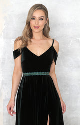 Luda Velvet Gown - Forest Green