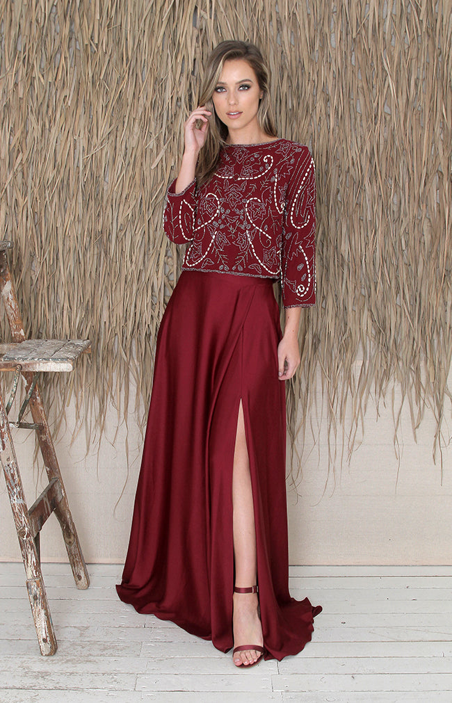 Sarena Skirt - Burgundy