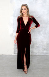 Loni Gown - Burgundy