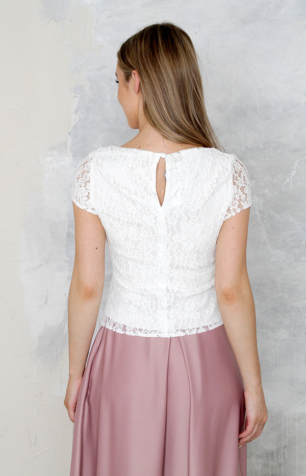 Saya Luxe Lace Top - Ivory