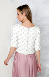 Allira Hand Beaded Top - Ivory