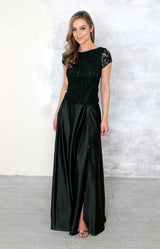 Saya Luxe Lace Top - Forest Green