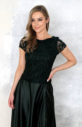 Saya Luxe Lace Top - Forest Green