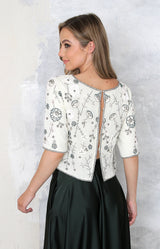 Sadhbh Beaded Top - Ivory Multi