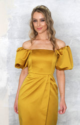 Sole Satin Dress - Canary Yellow