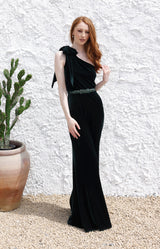 Fleur Velvet Gown - Forest Green
