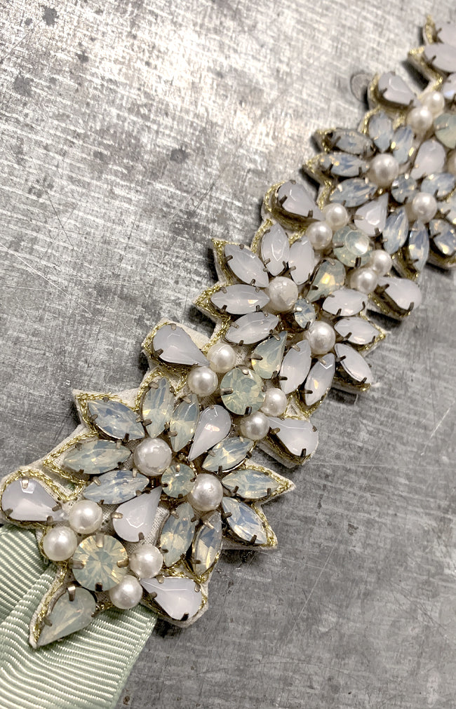 Azalea Beaded Belt - Sage