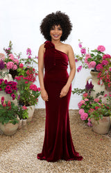 Fleur Velvet Gown - Burgundy