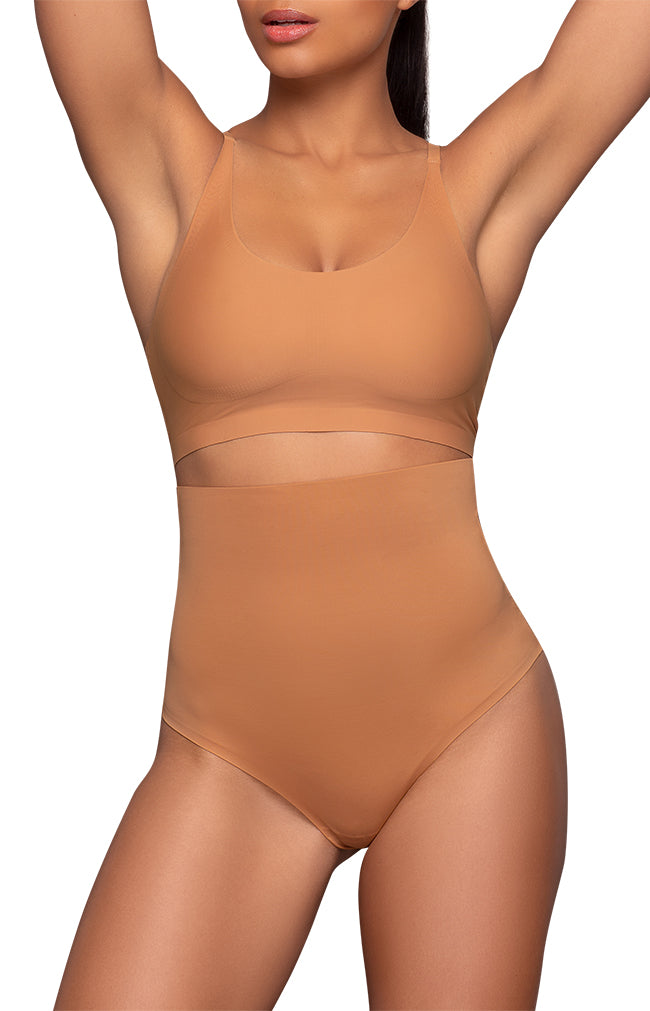 Invisible High Waist Thong - Taupe