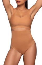Invisible High Waist Thong - Taupe