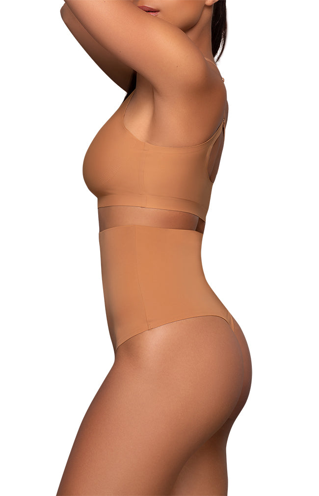 Invisible High Waist Thong - Taupe