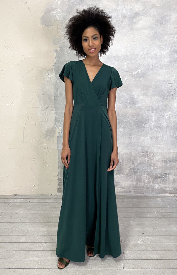 Forest Green Terra Gown | Luxe Stretch Formal Dress by Folkster