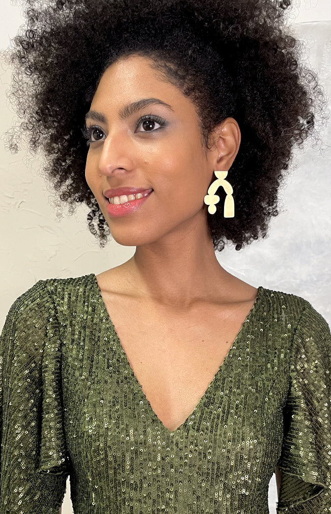 Bertille Earrings - Brass