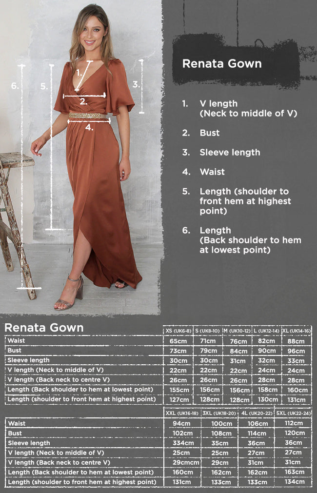 Renata High Back Gown - Burgundy
