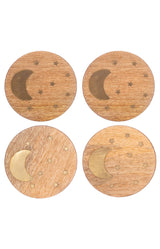 Crescent Moon Coasters - set of 4