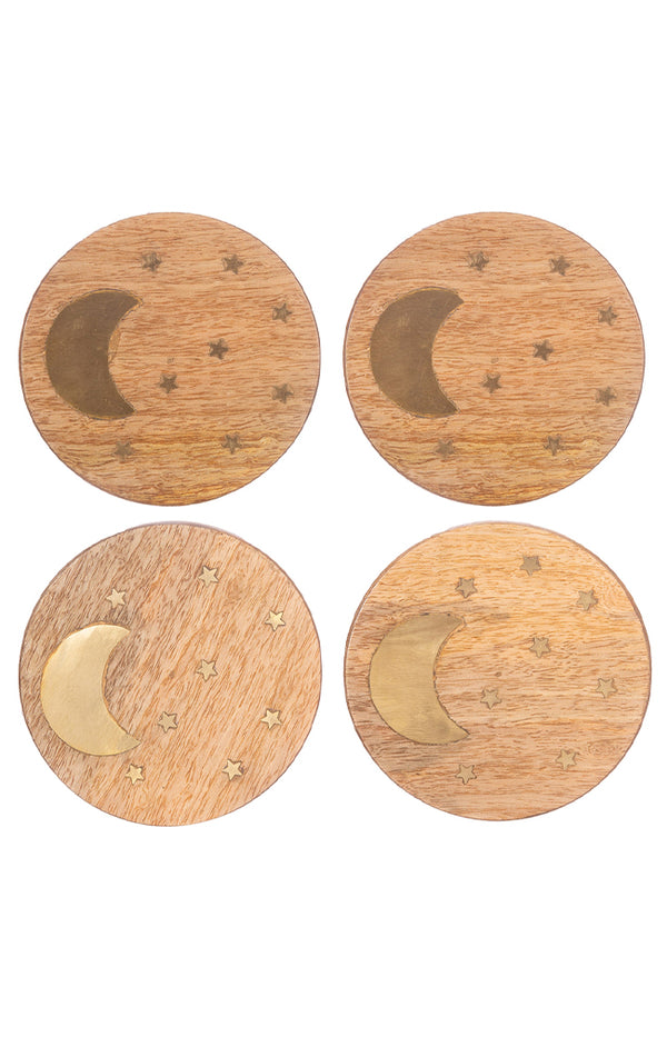 Crescent Moon Coasters - set of 4