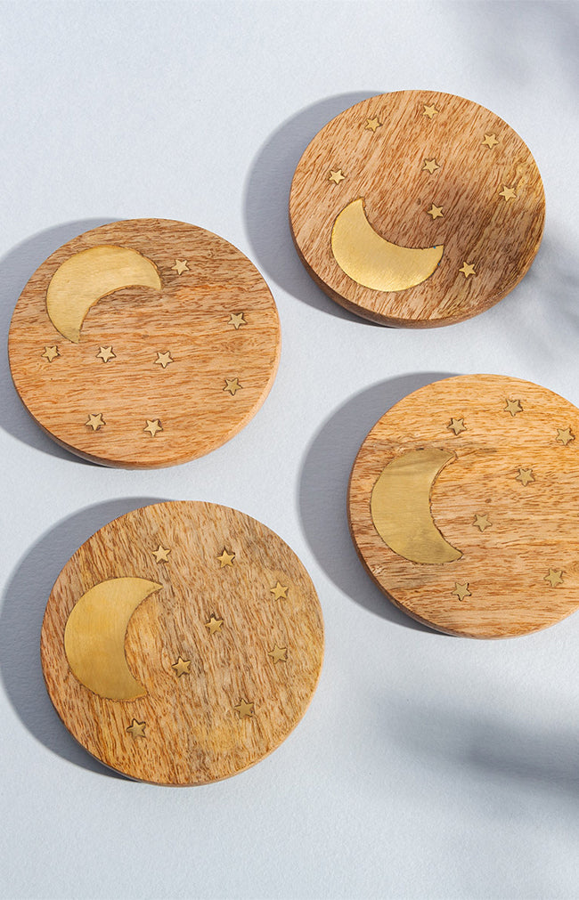 Crescent Moon Coasters - set of 4