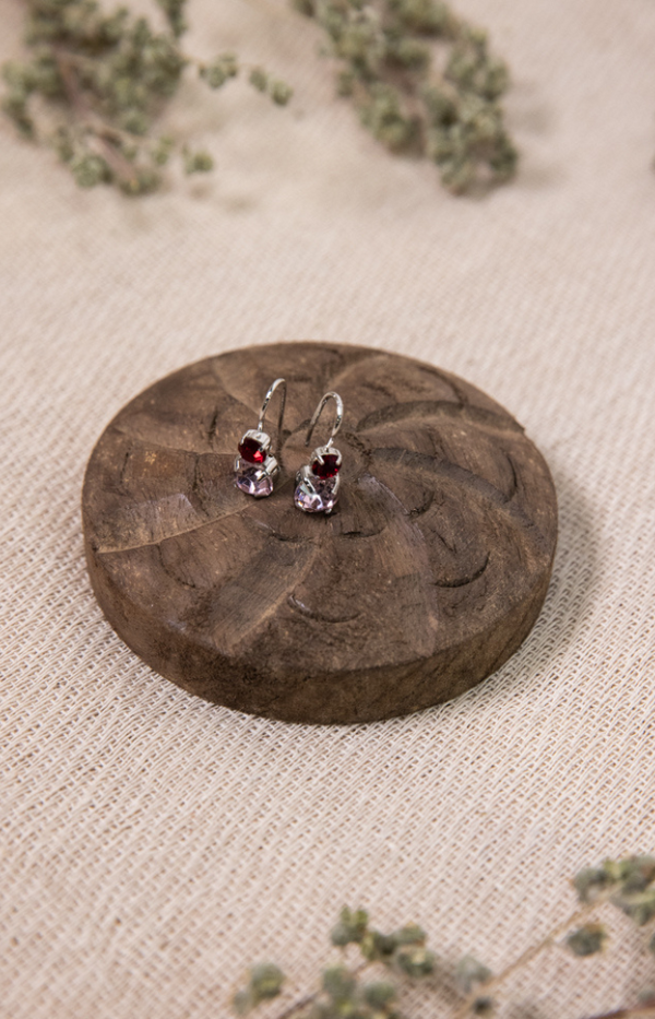 Panola Earrings - Burgundy/Pink