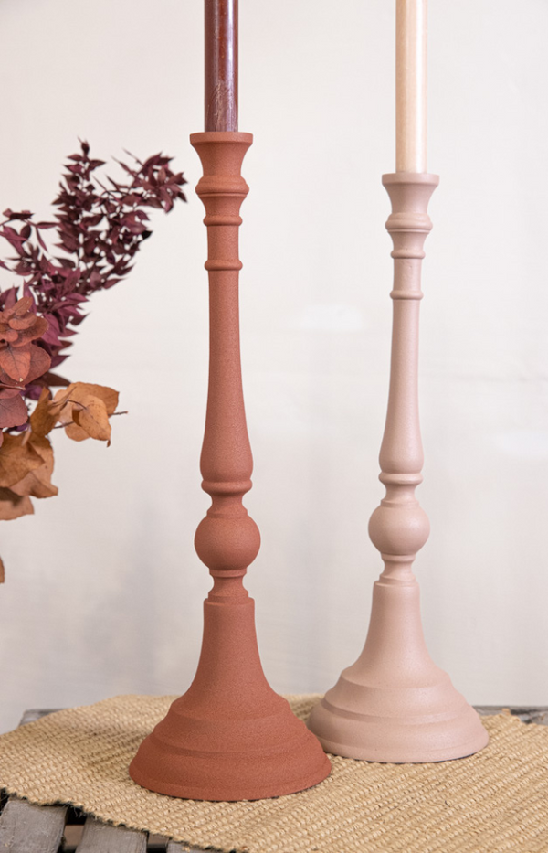 FREJA - Candle holder - Dusty pink - 13xH38 cm