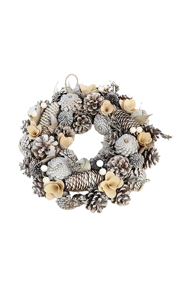 Noble Christmas Wreath D30 Silver