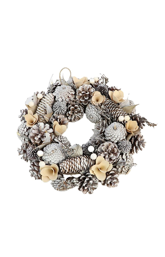 Noble Christmas Wreath D30 Silver